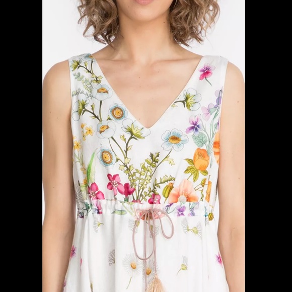 NEW Johnny Was Flaria V-Neck Floral Linen Dress - Picture 4 of 13